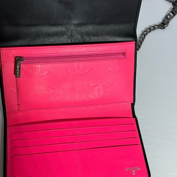 CHANEL CAMBONE BLACK QUILTED LAMBSKIN WALLET/CROSSBODY - Picture 12 of 15